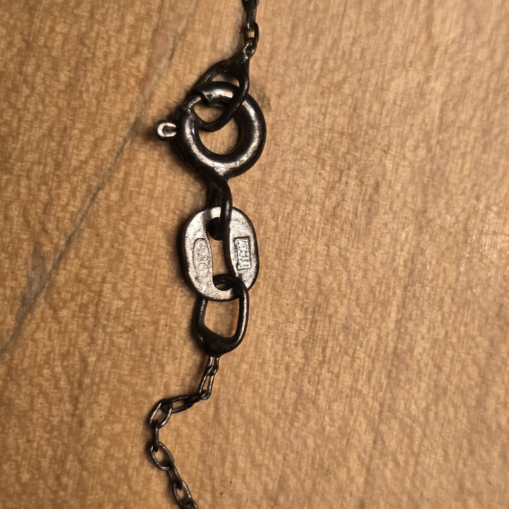 Sterling Silver Opal Pendant Necklace - Picture 3 of 4